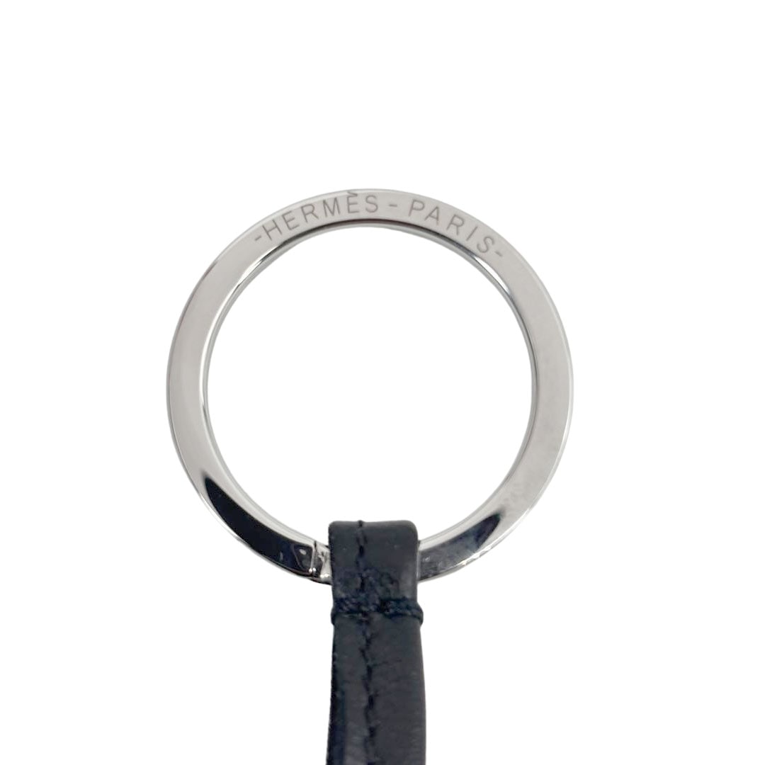 HERMES エルメス カルメン キーホルダー キーリング バッグチャーム アニューミロ(ラムスキン) ノワール(ブラック) W刻印