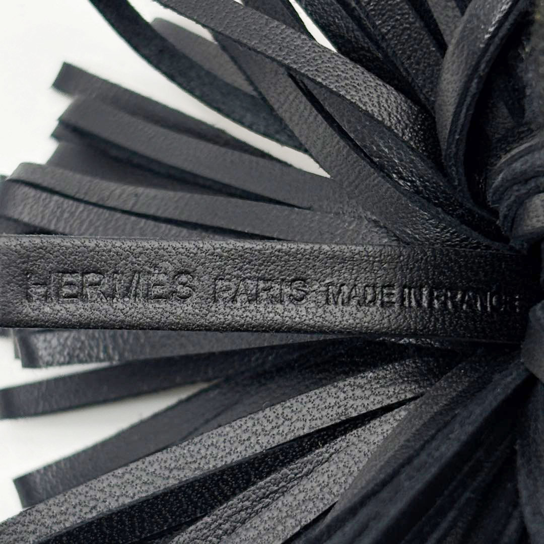 HERMES エルメス カルメン キーホルダー キーリング バッグチャーム アニューミロ(ラムスキン) ノワール(ブラック) W刻印