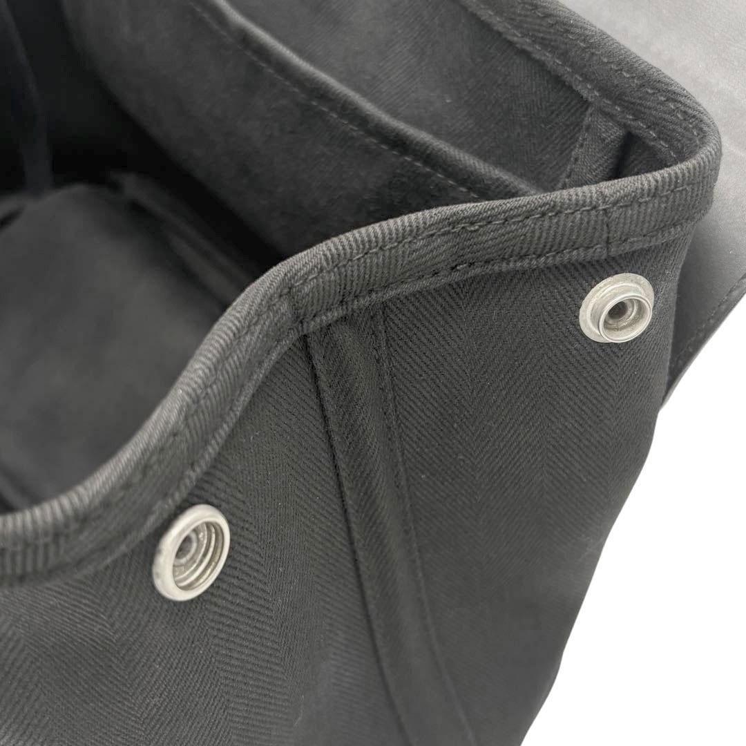 HERMES エルメス ハンドバッグ ヴァルパライソPM トワルシェブロン/レザー ブラック