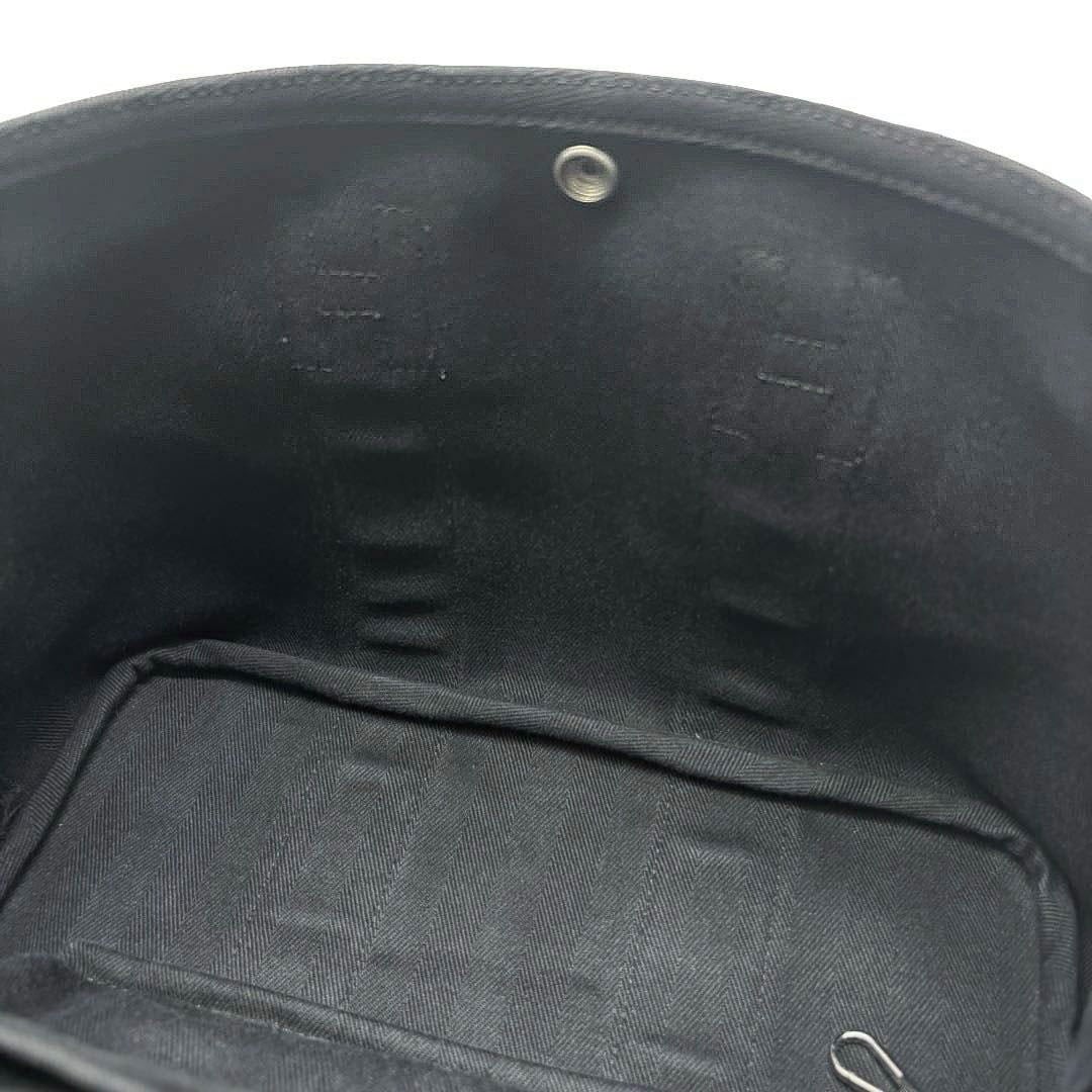 HERMES エルメス ハンドバッグ ヴァルパライソPM トワルシェブロン/レザー ブラック
