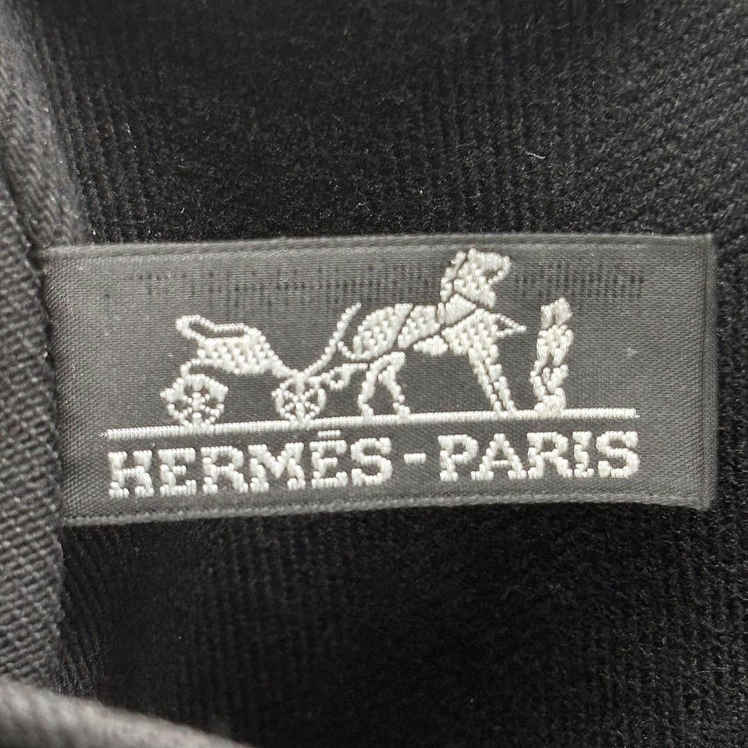 HERMES エルメス ハンドバッグ ヴァルパライソPM トワルシェブロン/レザー ブラック