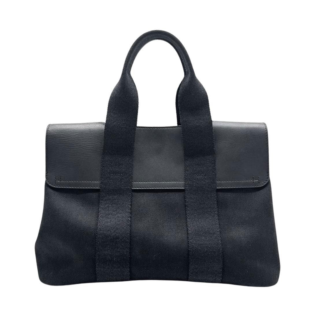 HERMES エルメス ハンドバッグ ヴァルパライソPM トワルシェブロン/レザー ブラック
