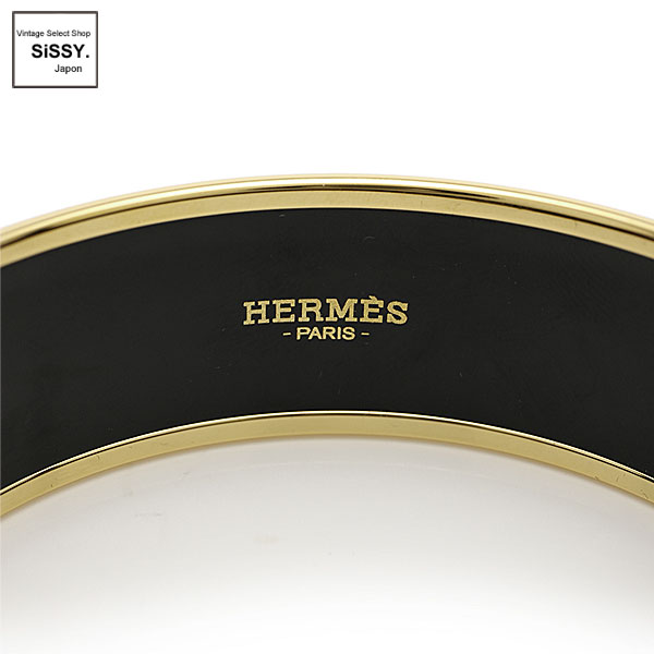■エルメス■ エマイユGM バングル 馬柄 七宝 ゴールド ブラウン アイボリー 【HERMES】