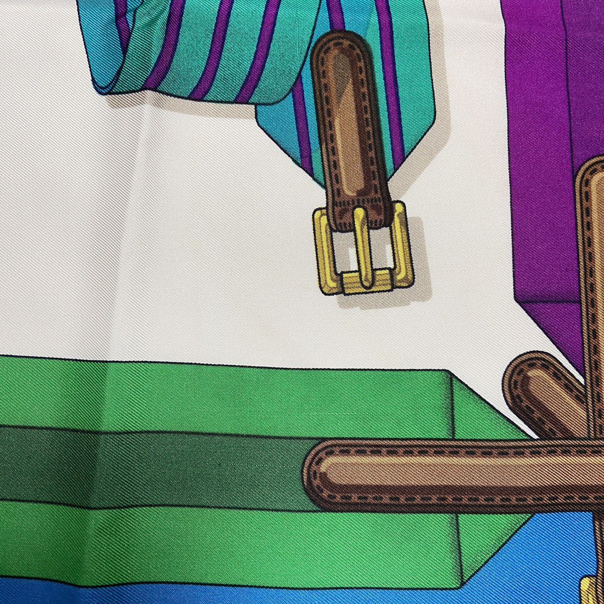 HERMES エルメス スカーフ カレ90 『Les Sangles』 ベルト柄