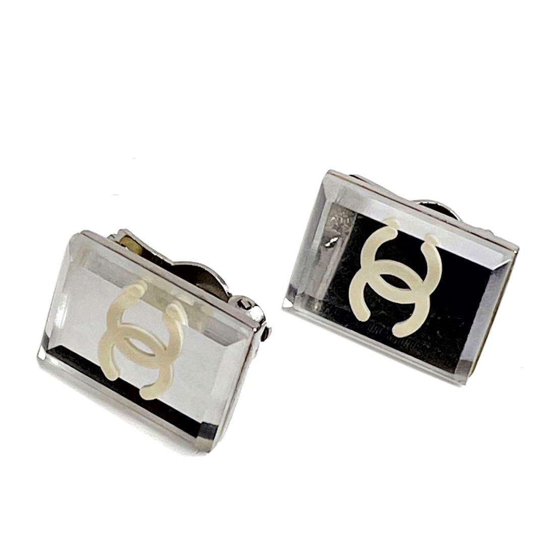 シャネル メタルプラスチック ココマーク ミラーイヤリング 03C CHANEL シャネル イヤリング ココマーク ミラー 03C シルバー
