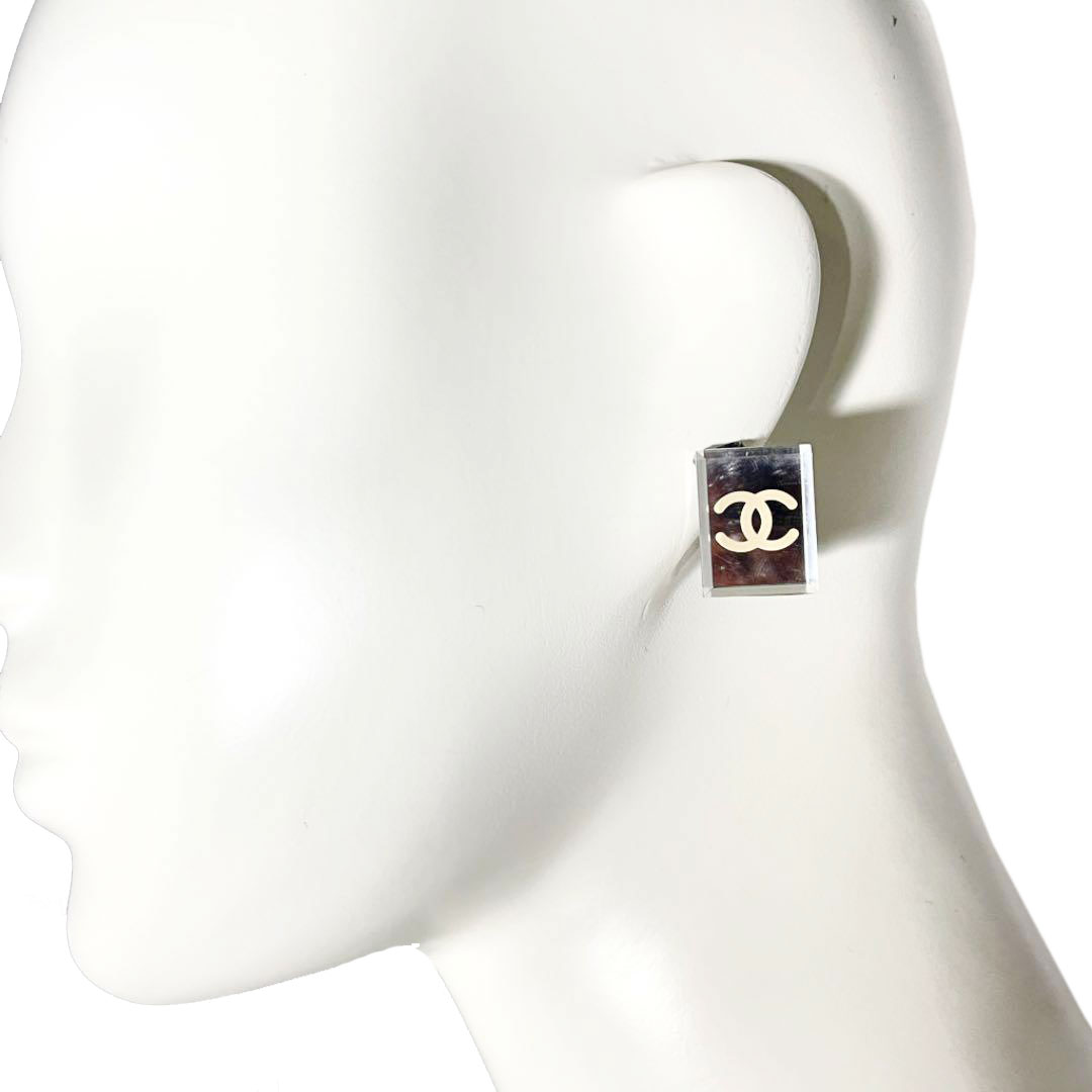シャネル メタルプラスチック ココマーク ミラーイヤリング 03C CHANEL シャネル イヤリング ココマーク ミラー 03C シルバー