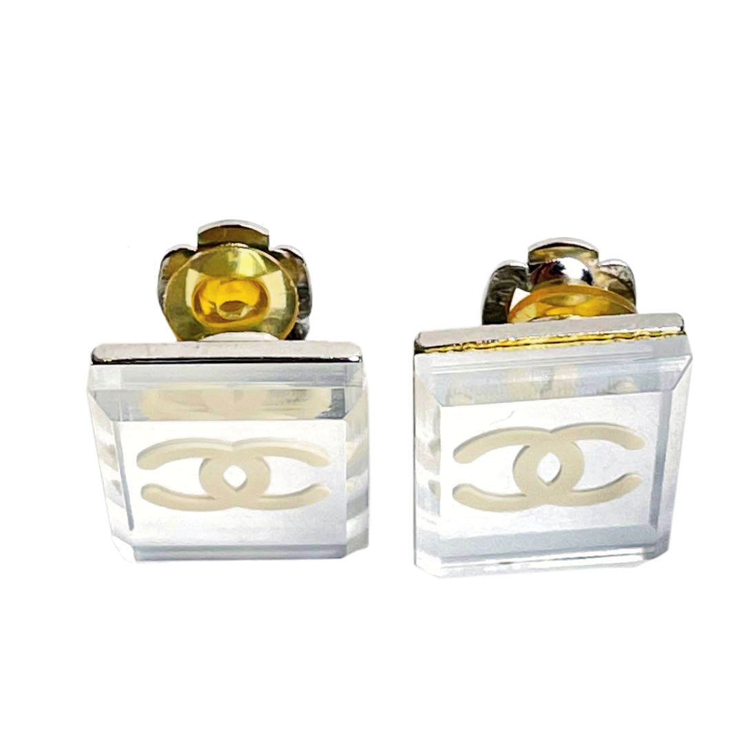 シャネル メタルプラスチック ココマーク ミラーイヤリング 03C CHANEL シャネル イヤリング ココマーク ミラー 03C シルバー