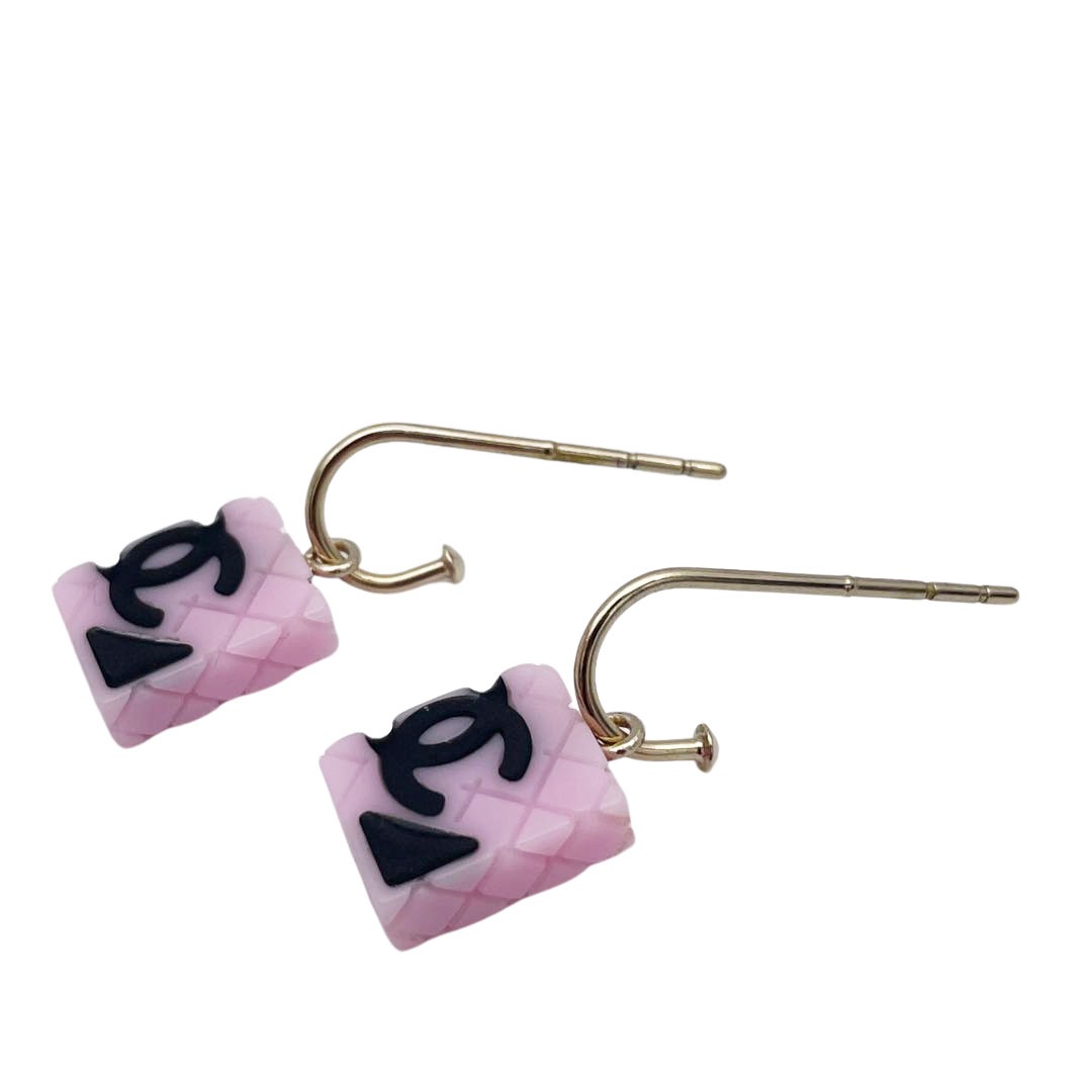 CHANEL シャネル フープピアス カンボン ココマーク 05C ピンク