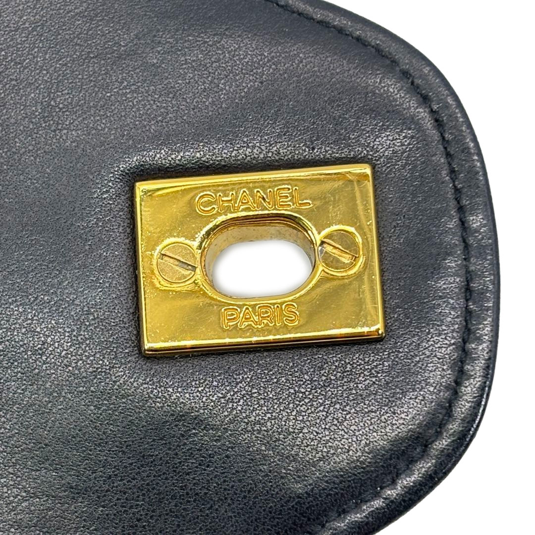 CHANEL シャネル マトラッセ25 チェーンショルダーバッグ ラムスキン ブラック ゴールド金具 17番台