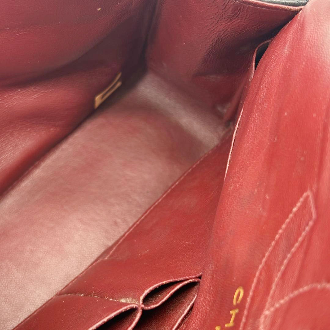 CHANEL シャネル マトラッセ25 チェーンショルダーバッグ ラムスキン ブラック ゴールド金具 17番台