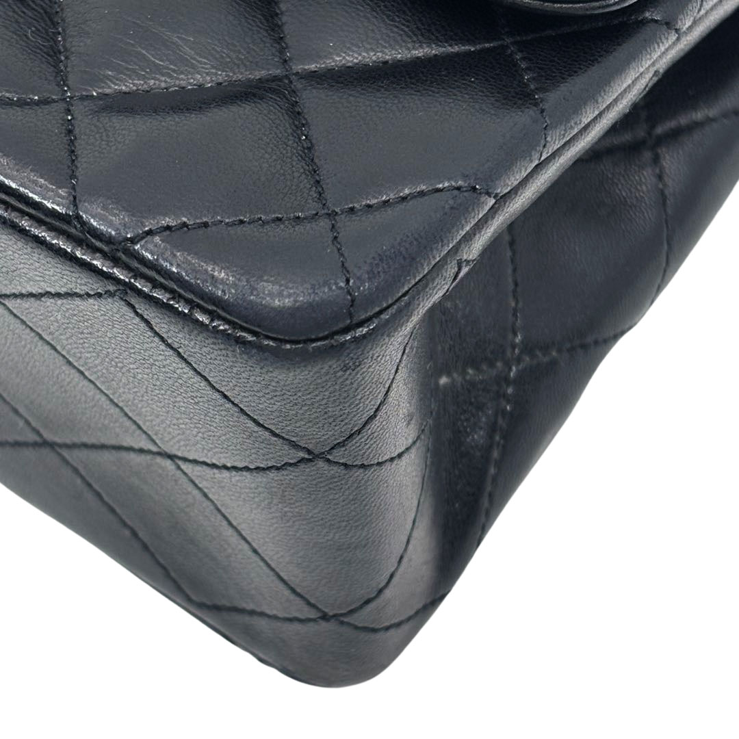 CHANEL シャネル マトラッセ25 チェーンショルダーバッグ ラムスキン ブラック ゴールド金具 17番台