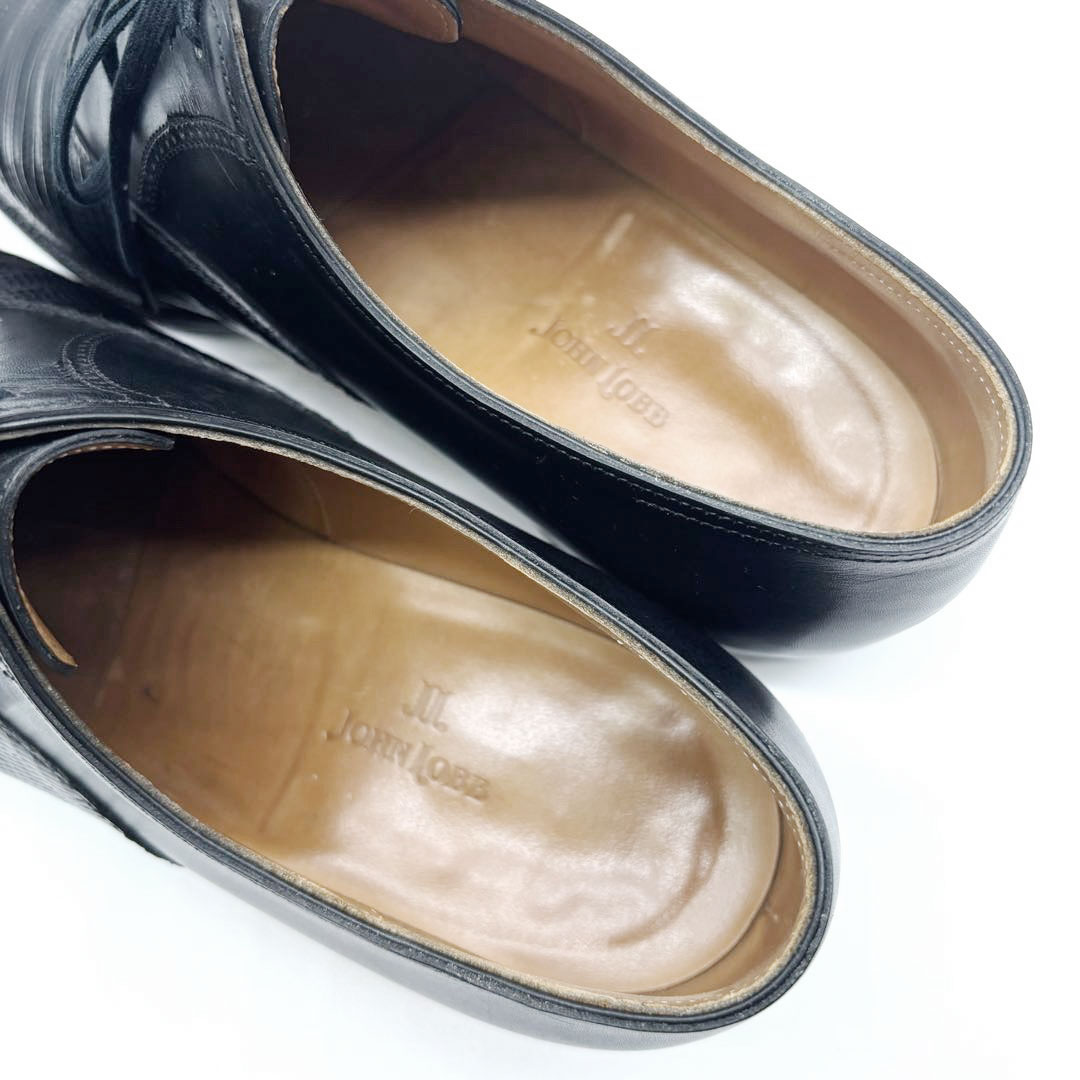 JOHN LOBB ジョンロブ ドレスシューズ 革靴 PHILIP2 カーフレザー/リザードレザー ブラック 7 1/2E(約26cm)