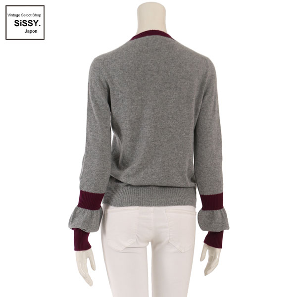 ■シャネル■ ニット カシミヤ グレー パープル ワッペン 38（M） 【CHANEL】