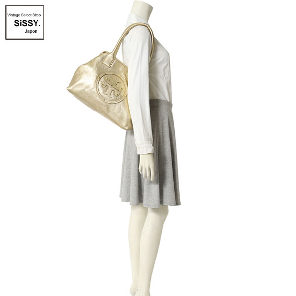 ■トリーバーチ■トートバッグ レザー ゴールド【TORY BURCH】