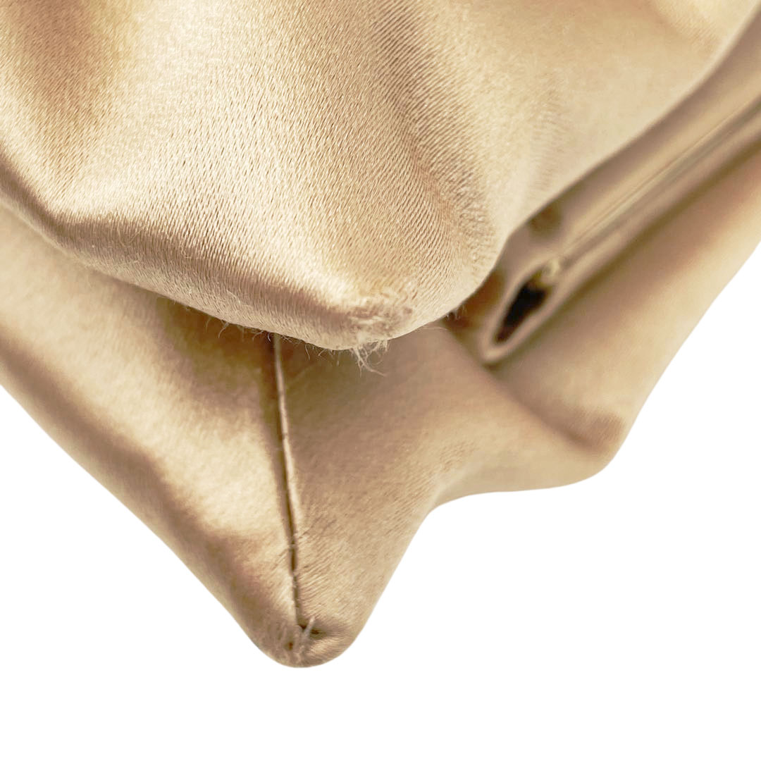 VALENTINO GARAVANI ヴァレンティノ ガラヴァーニ パーティーバッグ クラッチバッグ サテン ラインストーン サンド(ゴールド系) ゴールド金具