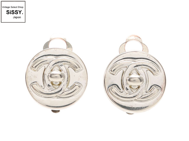 CHANEL シャネルココマーク ヴィンテージ イヤリング メタル シルバー 97A