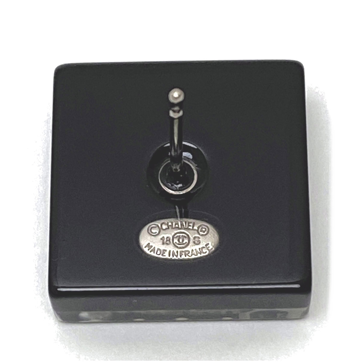 CHANEL シャネル スクエア型 ピアス ラインストーン フェイクパール