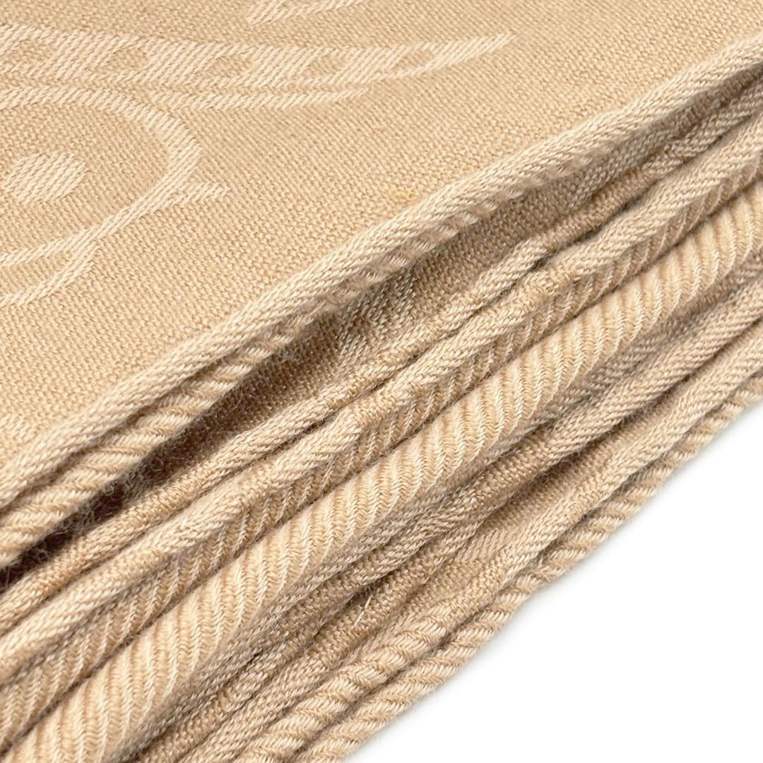 HERMES エルメス ポンチョ ニュー・リブリス クラフト(ライトブラウン系) カシミヤ/シルク