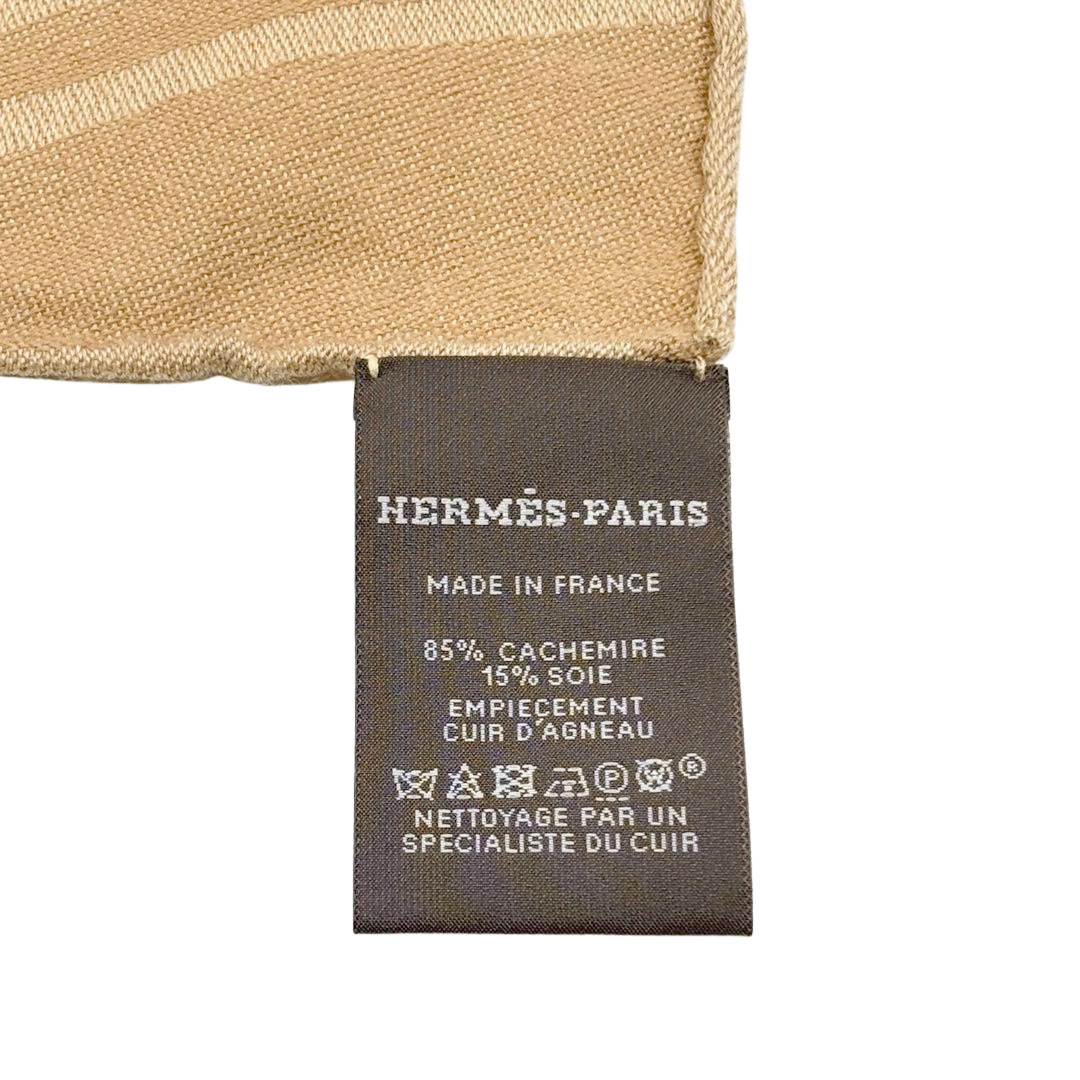 HERMES エルメス ポンチョ ニュー・リブリス クラフト(ライトブラウン系) カシミヤ/シルク