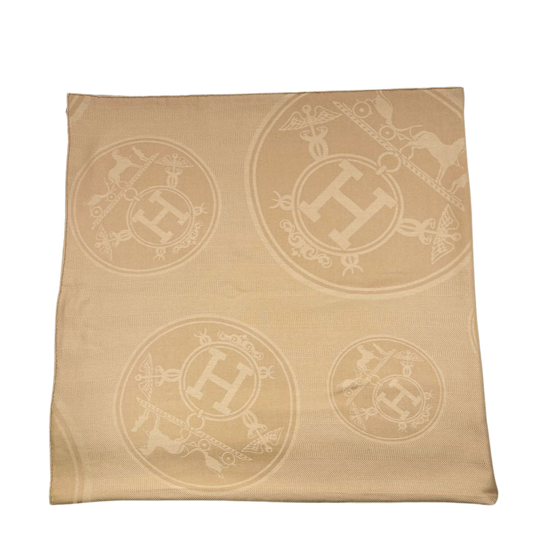 HERMES エルメス ポンチョ ニュー・リブリス クラフト(ライトブラウン系) カシミヤ/シルク