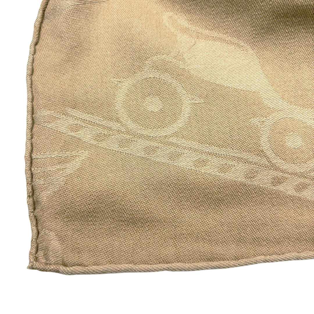 HERMES エルメス ポンチョ ニュー・リブリス クラフト(ライトブラウン系) カシミヤ/シルク