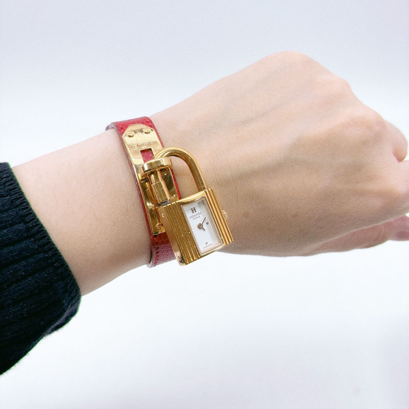 HERMES エルメス ケリーウォッチ 腕時計 GP リザード クオーツ