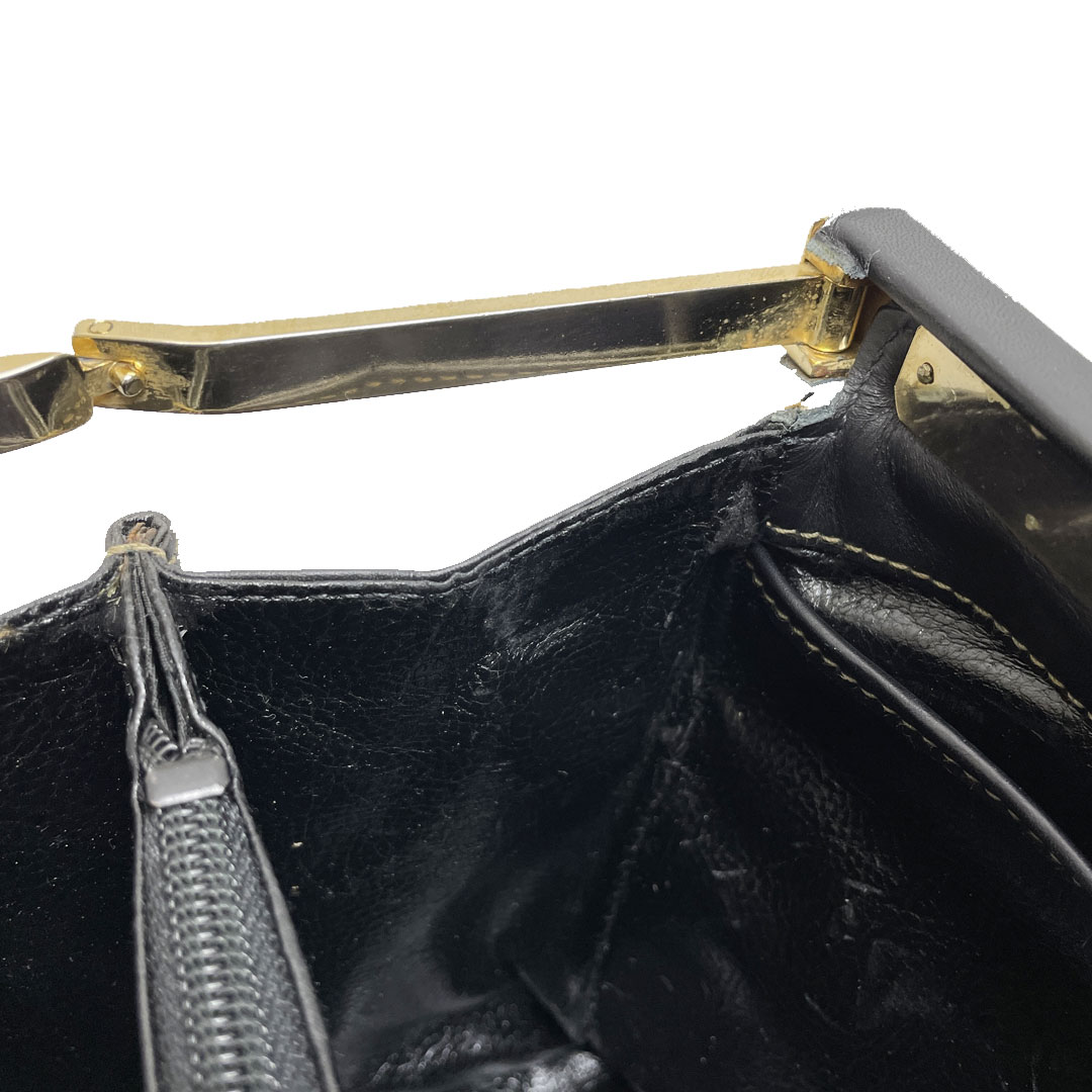 FENDI フェンディ ペカン ハンドバッグ ダレスバッグ ドクターズバッグ PVC レザー ブラウン ブラック