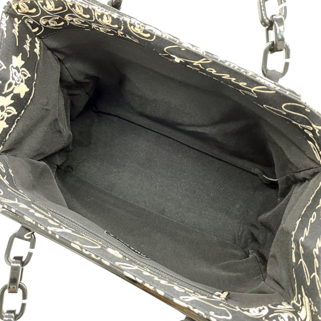 CHANEL シャネル プラチェーントートバッグ キャンバス カメリア