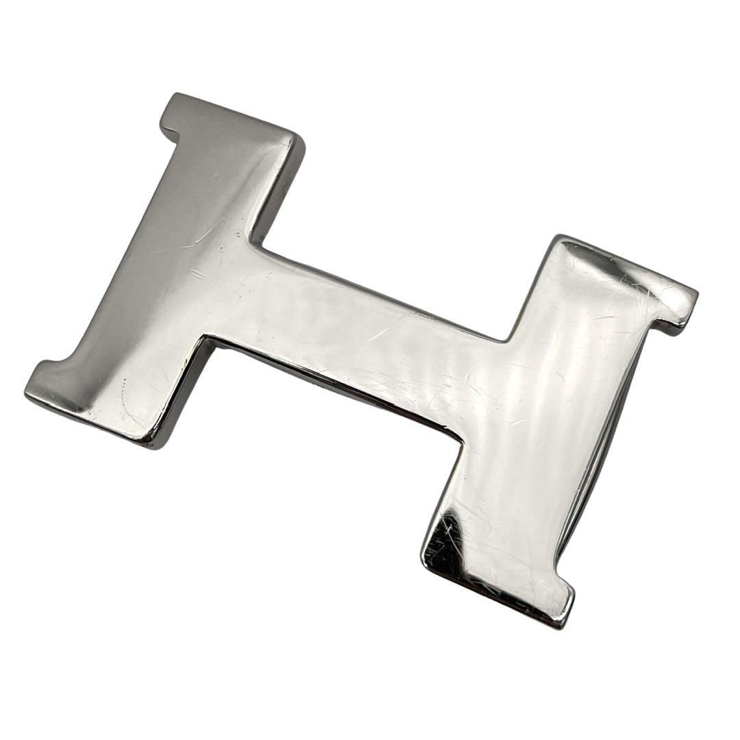 HERMES エルメス Hベルト ミニコンスタンス 72 ボックスカーフ ブラック ゴールド シルバー金具 □B刻印