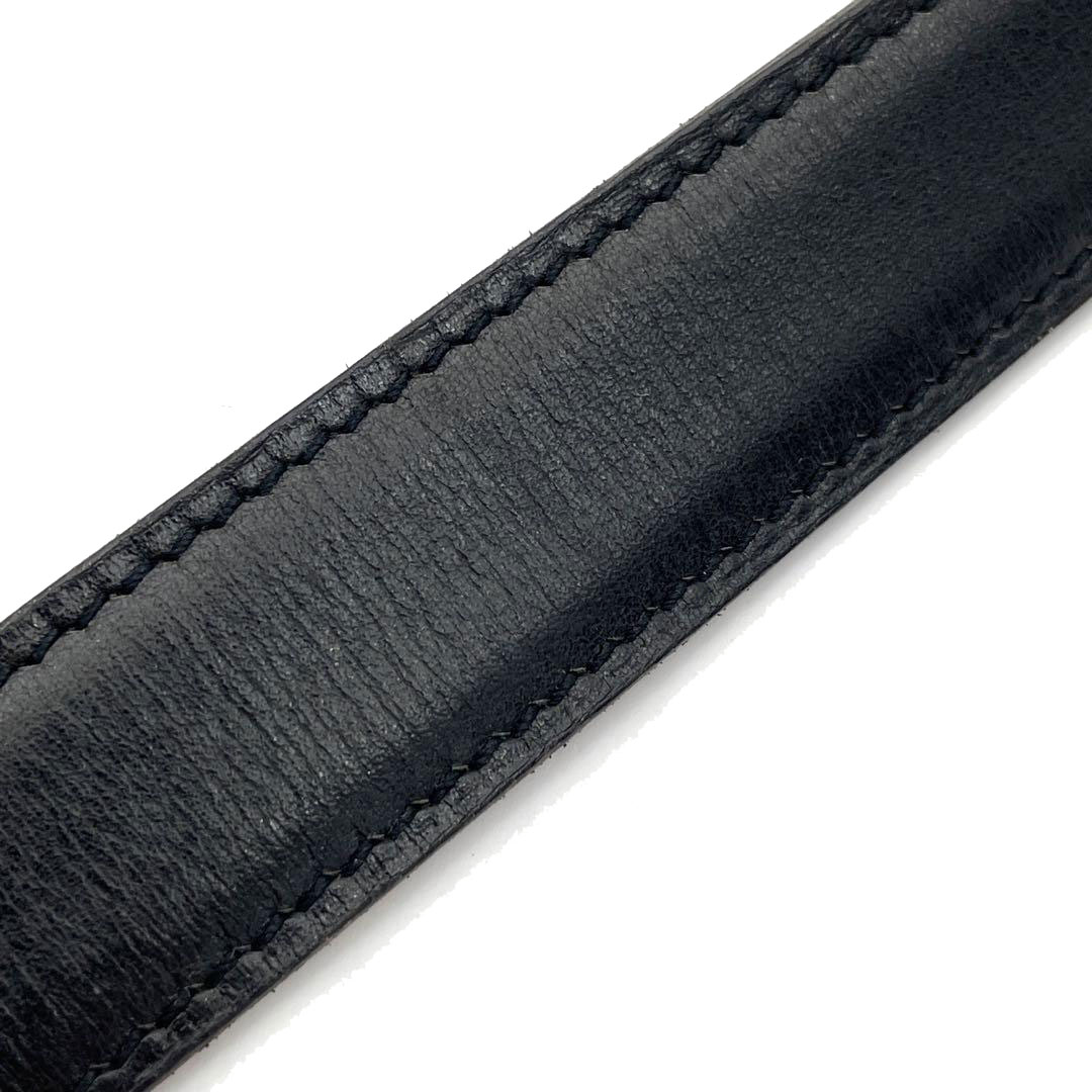 HERMES エルメス Hベルト ミニコンスタンス 72 ボックスカーフ ブラック ゴールド シルバー金具 □B刻印