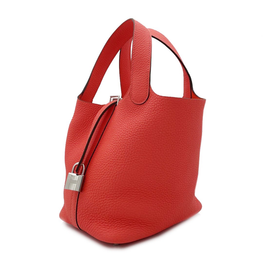 HERMES エルメス ピコタンロック18 PM トリヨンクレマンス ローズテキサス シルバー金具 U刻印