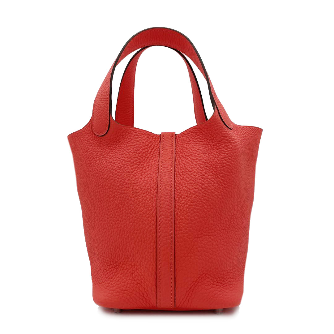 HERMES エルメス ピコタンロック18 PM トリヨンクレマンス ローズテキサス シルバー金具 U刻印