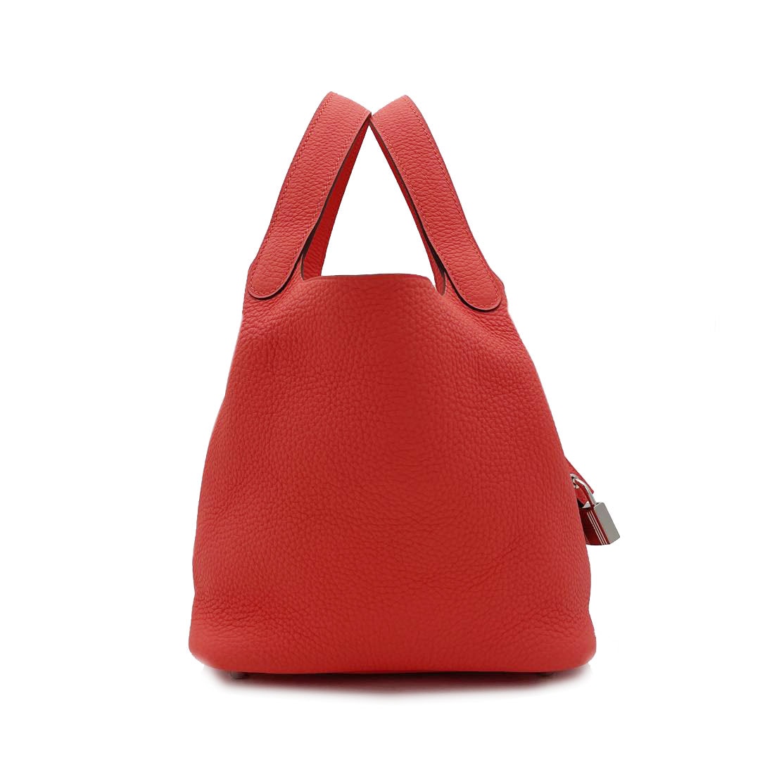 HERMES エルメス ピコタンロック18 PM トリヨンクレマンス ローズテキサス シルバー金具 U刻印