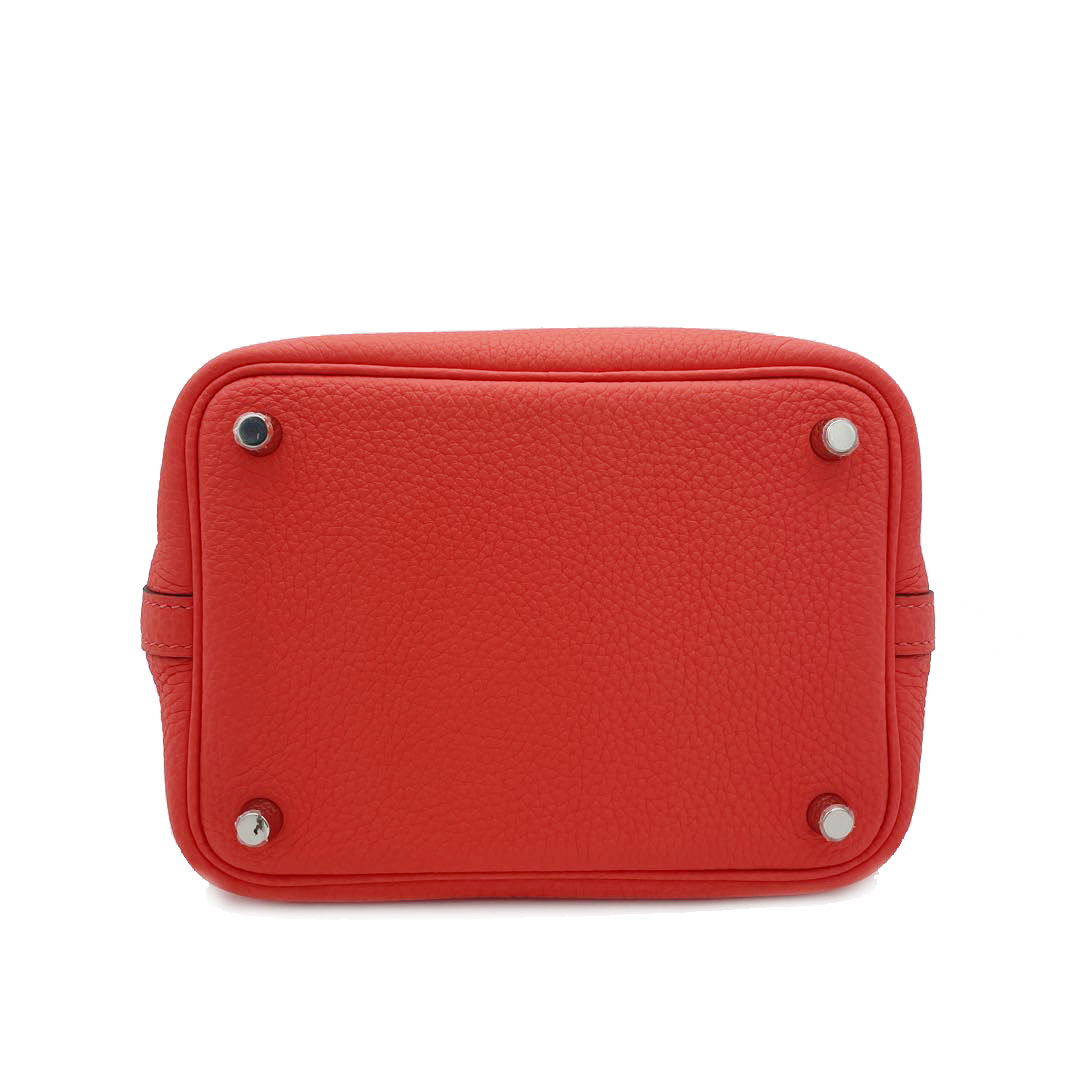 HERMES エルメス ピコタンロック18 PM トリヨンクレマンス ローズテキサス シルバー金具 U刻印