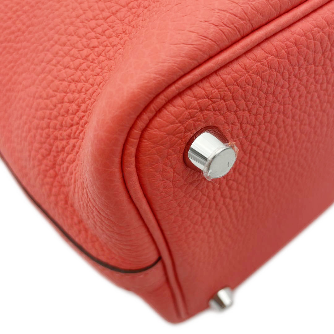 HERMES エルメス ピコタンロック18 PM トリヨンクレマンス ローズテキサス シルバー金具 U刻印