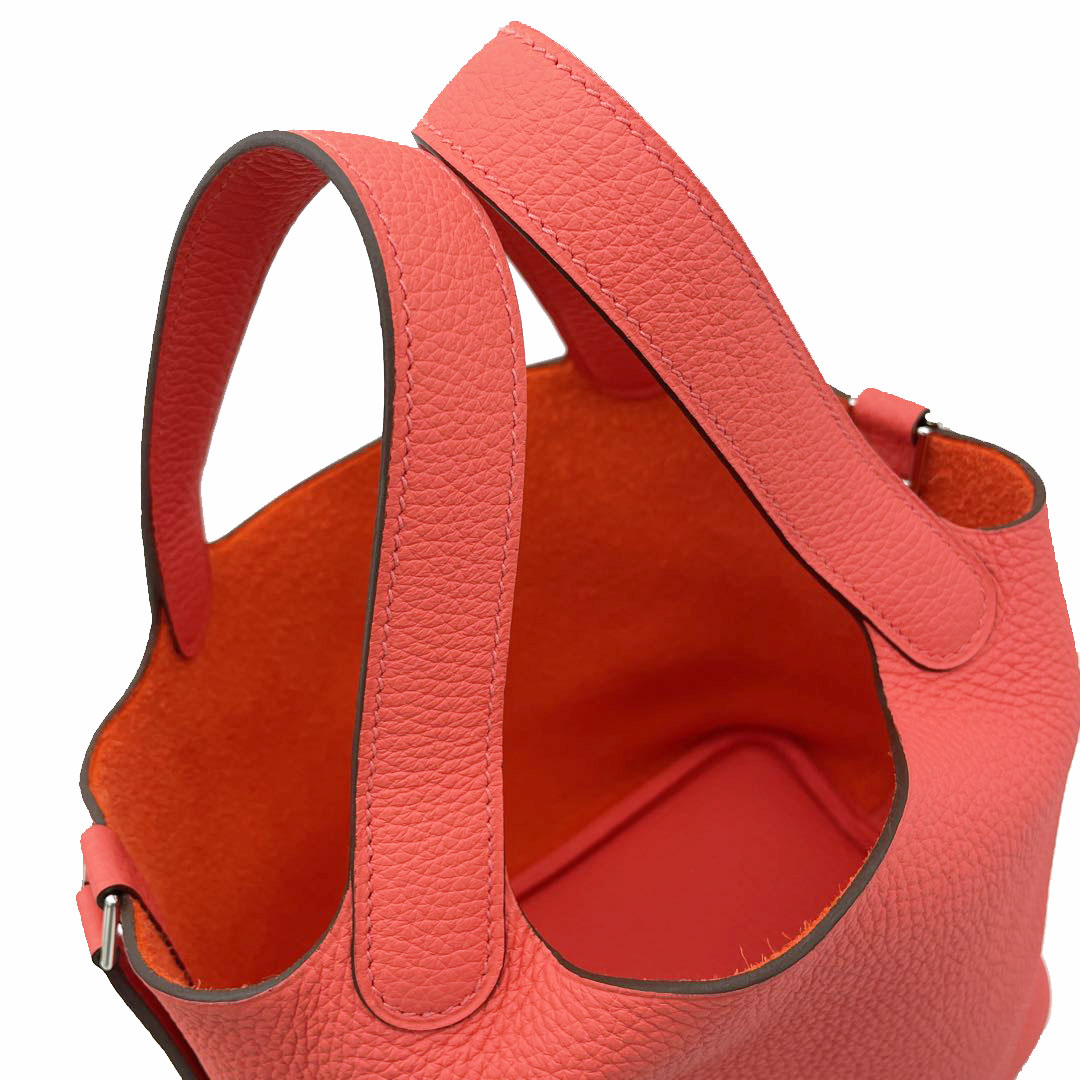 HERMES エルメス ピコタンロック18 PM トリヨンクレマンス ローズテキサス シルバー金具 U刻印