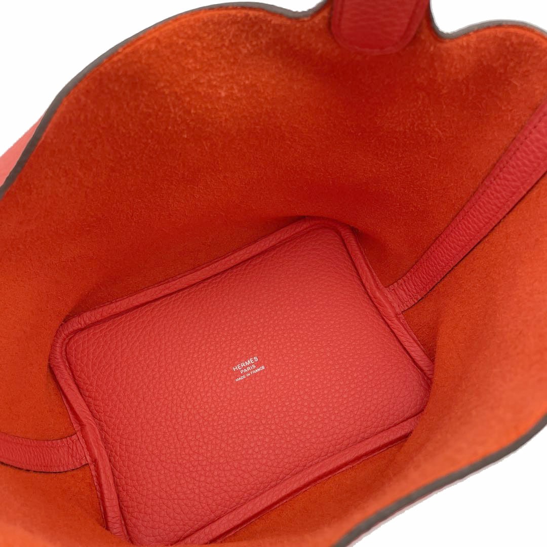 HERMES エルメス ピコタンロック18 PM トリヨンクレマンス ローズテキサス シルバー金具 U刻印