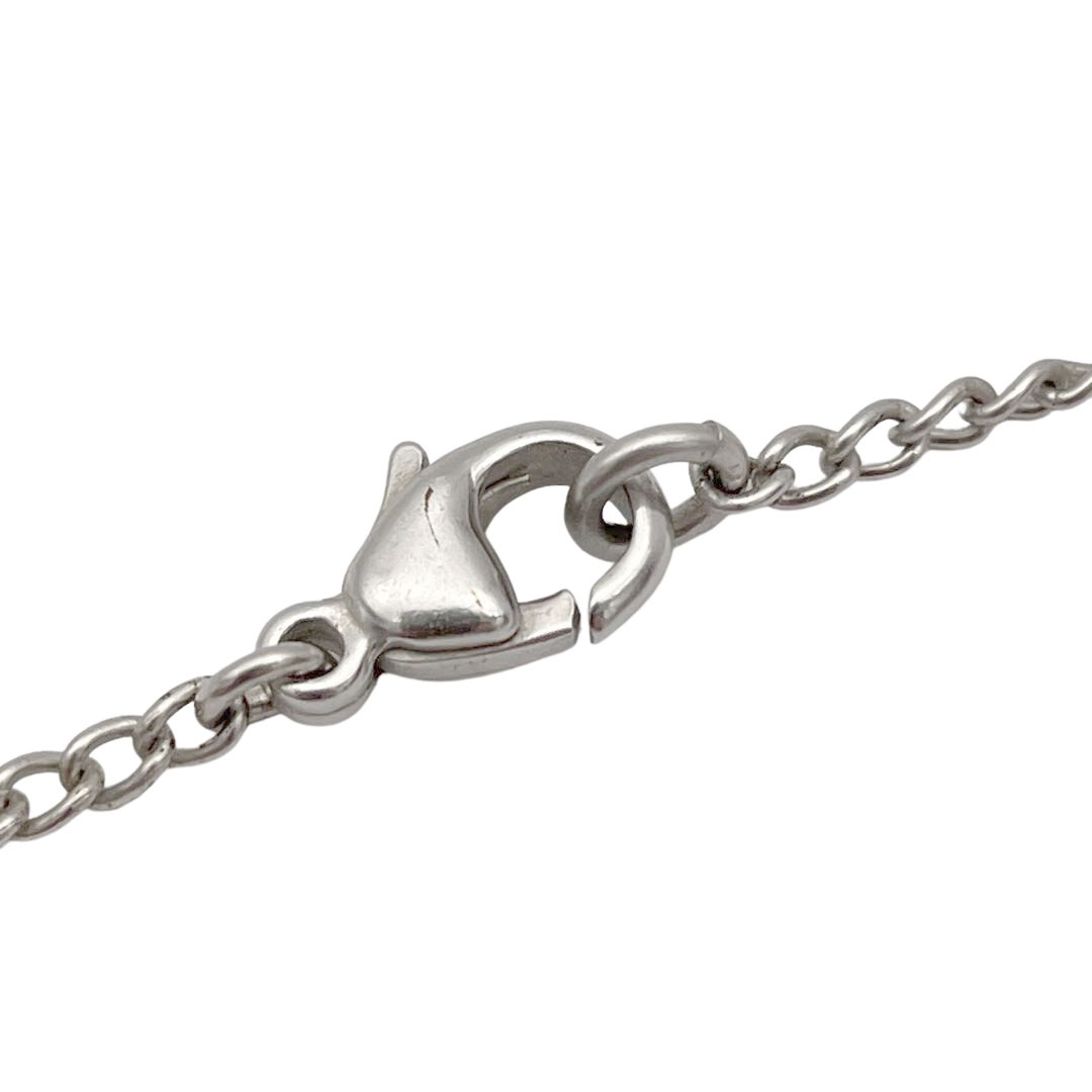 CHANEL シャネル ネックレス リボン ココマーク フェイクパール ブラックラインストーン マットシルバー 05P