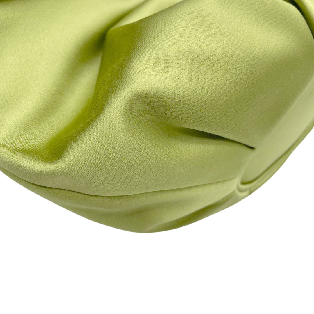 Christian Dior クリスチャン ディオール ミニハンドバッグ ポーチ付き サテン ライトグリーン シルバー金具
