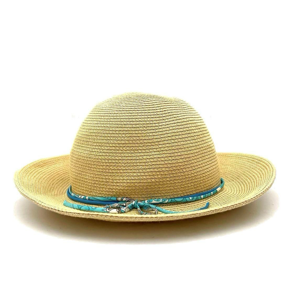 HERMES エルメス ペーパーハット 麦わら帽子 PAPER100% シルク ナチュラル #57