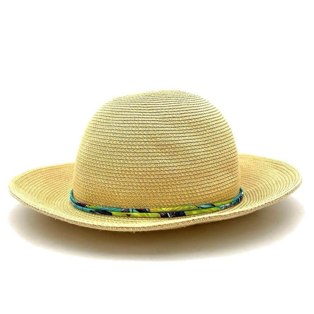 HERMES エルメス ペーパーハット 麦わら帽子 PAPER100% シルク ナチュラル #57