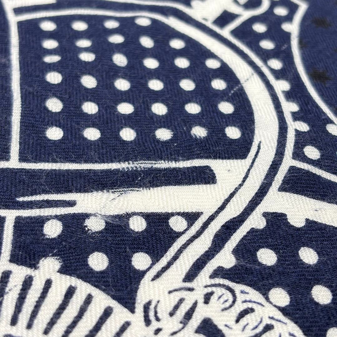 HERMES エルメス ショール カレジェアン140 『Eperon d'Or Bandana(エプロン・ドール・バンダナ)』 カシシル マリン/ホワイト/ブラック