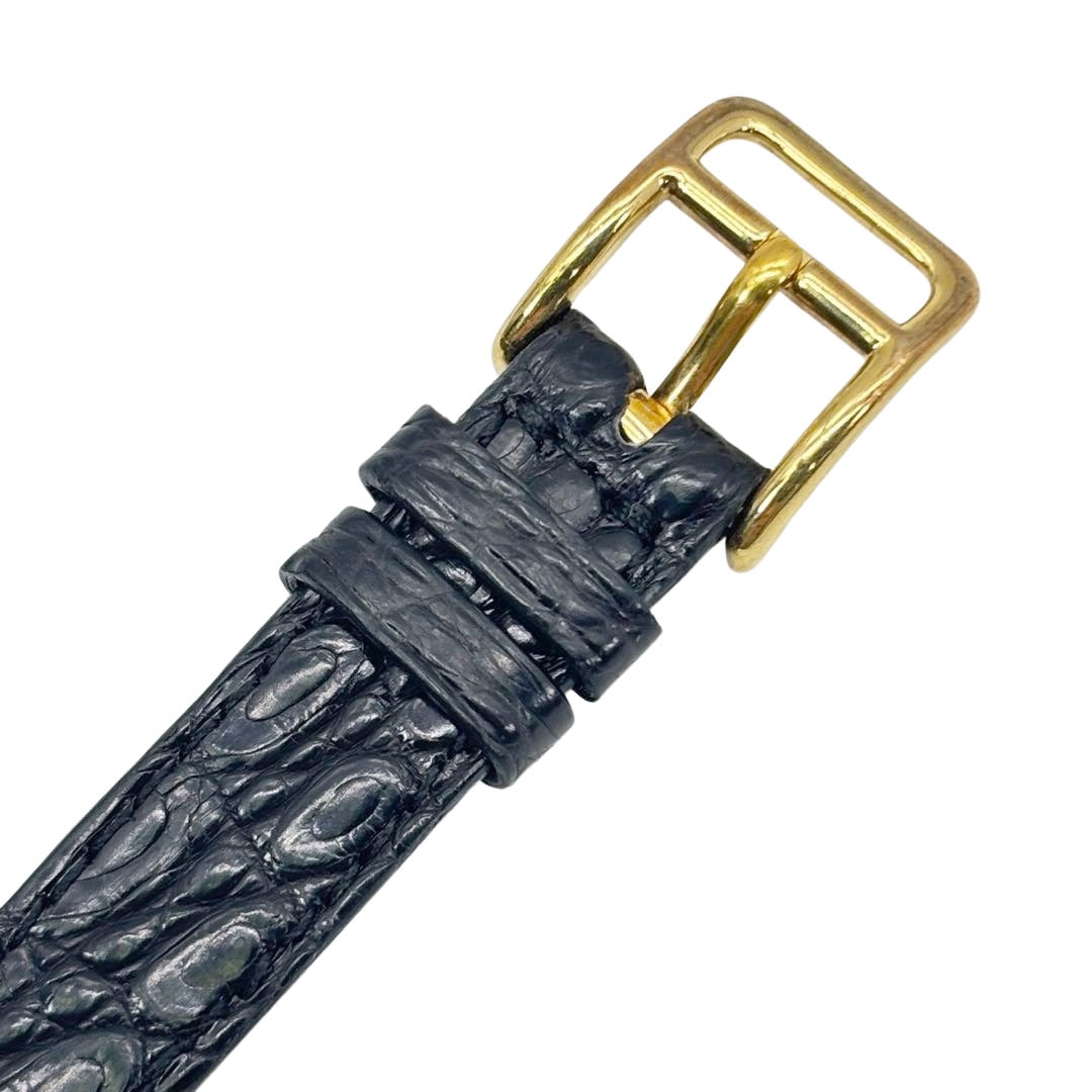 エルメスケリーウォッチ ゴールド 黒文字盤 新品電池 クロコダイルブラックベルト HERMES エルメス ケリーウォッチ 腕時計 GP クオーツ ゴールド