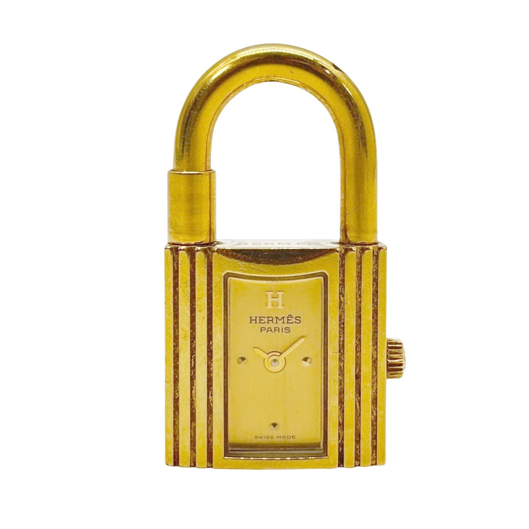 HERMES エルメス　時計　GP ケリー　ウォッチ　金黒　本体のみ　ビンテージ HERMES エルメス ケリーウォッチ 腕時計 GP クオーツ ゴールド