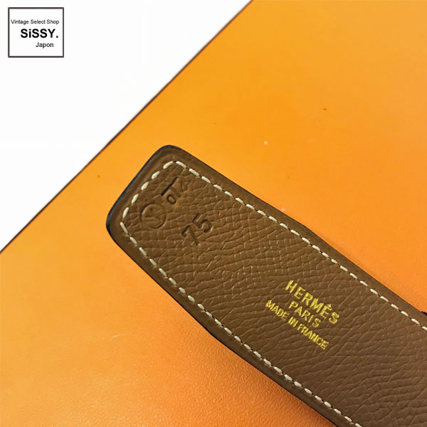 ■エルメス■ コンスタンス Hベルト ベルト ヴォーエプソン ゴールド ネイビー 〇Y刻印 【HERMES】
