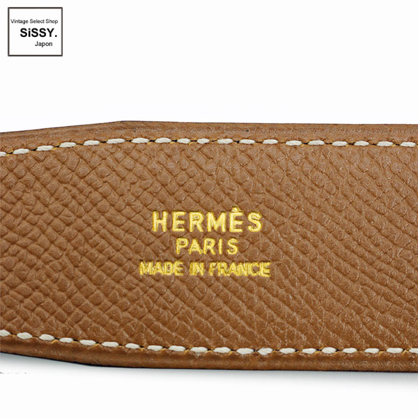 ■エルメス■ コンスタンス Hベルト ベルト ヴォーエプソン ゴールド ネイビー 〇Y刻印 【HERMES】