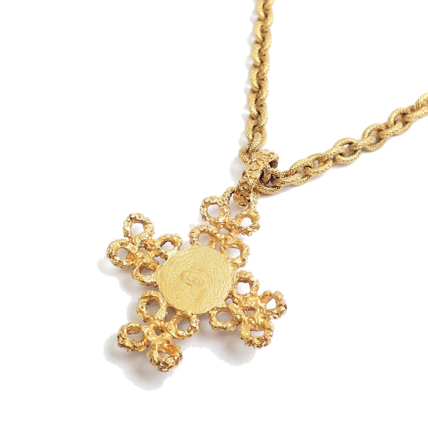 CHANEL シャネル ロングネックレス クロス メタル ゴールド 93A
