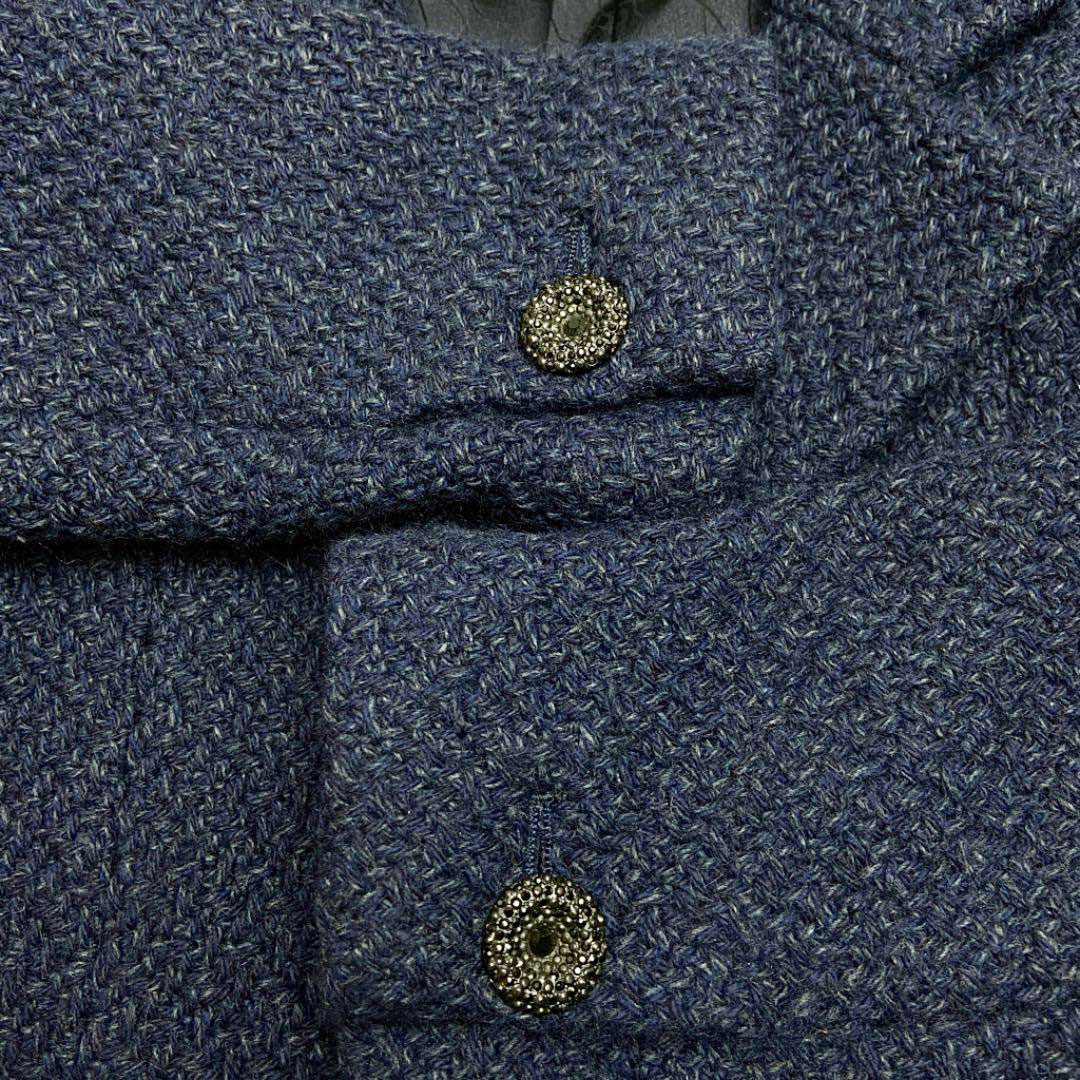 CHANEL シャネル ツイードジャケット 38 ネイビー ウール アンゴラ 02C レディース