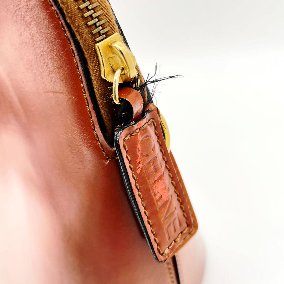 CELINE セリーヌ 2WAY ハンドバッグ  ボリード型 レザー ブラウン系