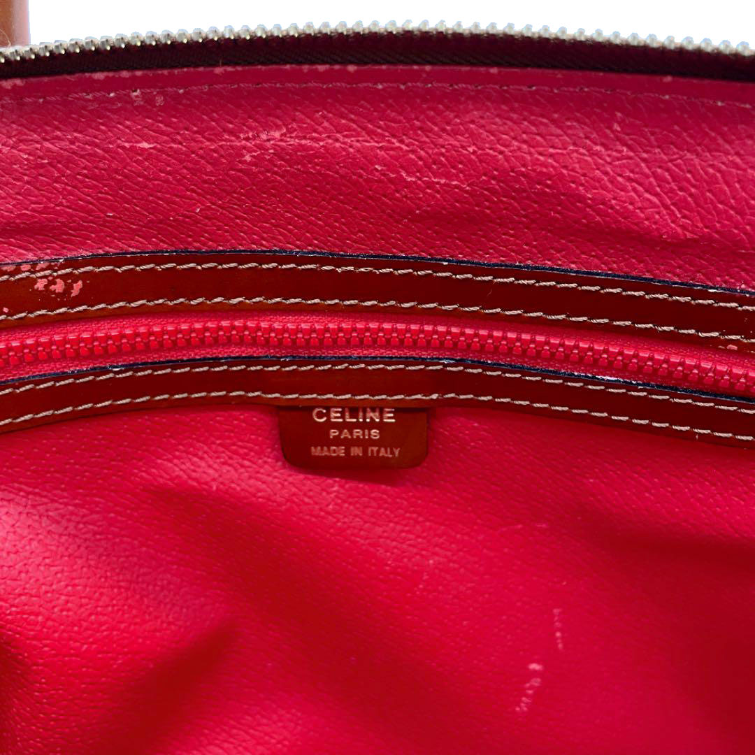 CELINE セリーヌ 2WAY ハンドバッグ  ボリード型 レザー ブラウン系